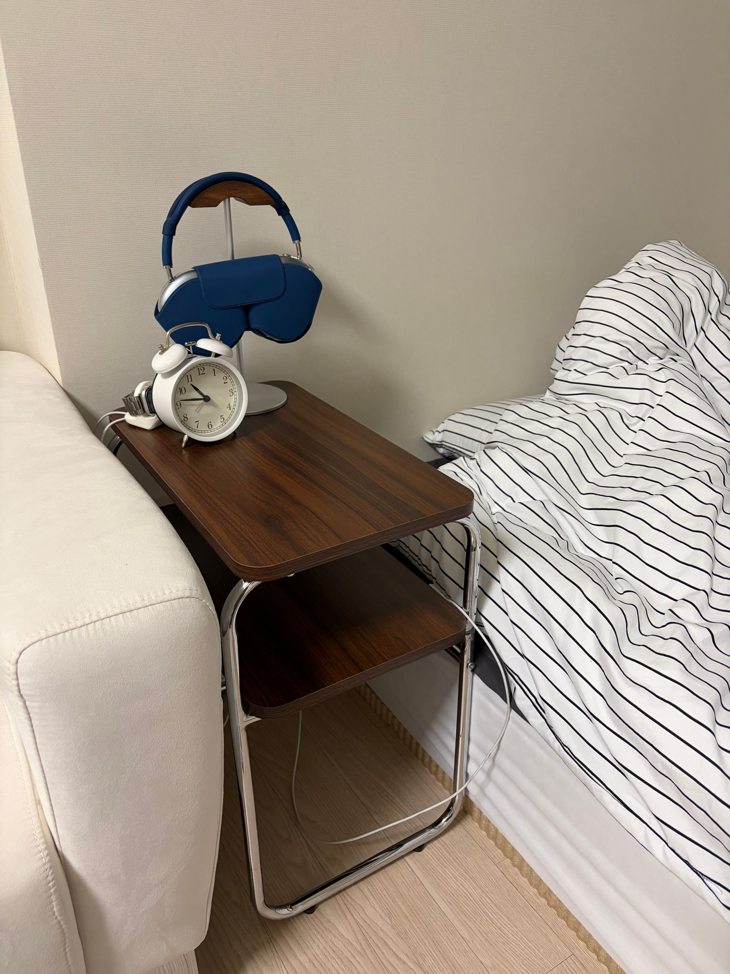 Mid-Century Wood & Chrome Side Table user photo