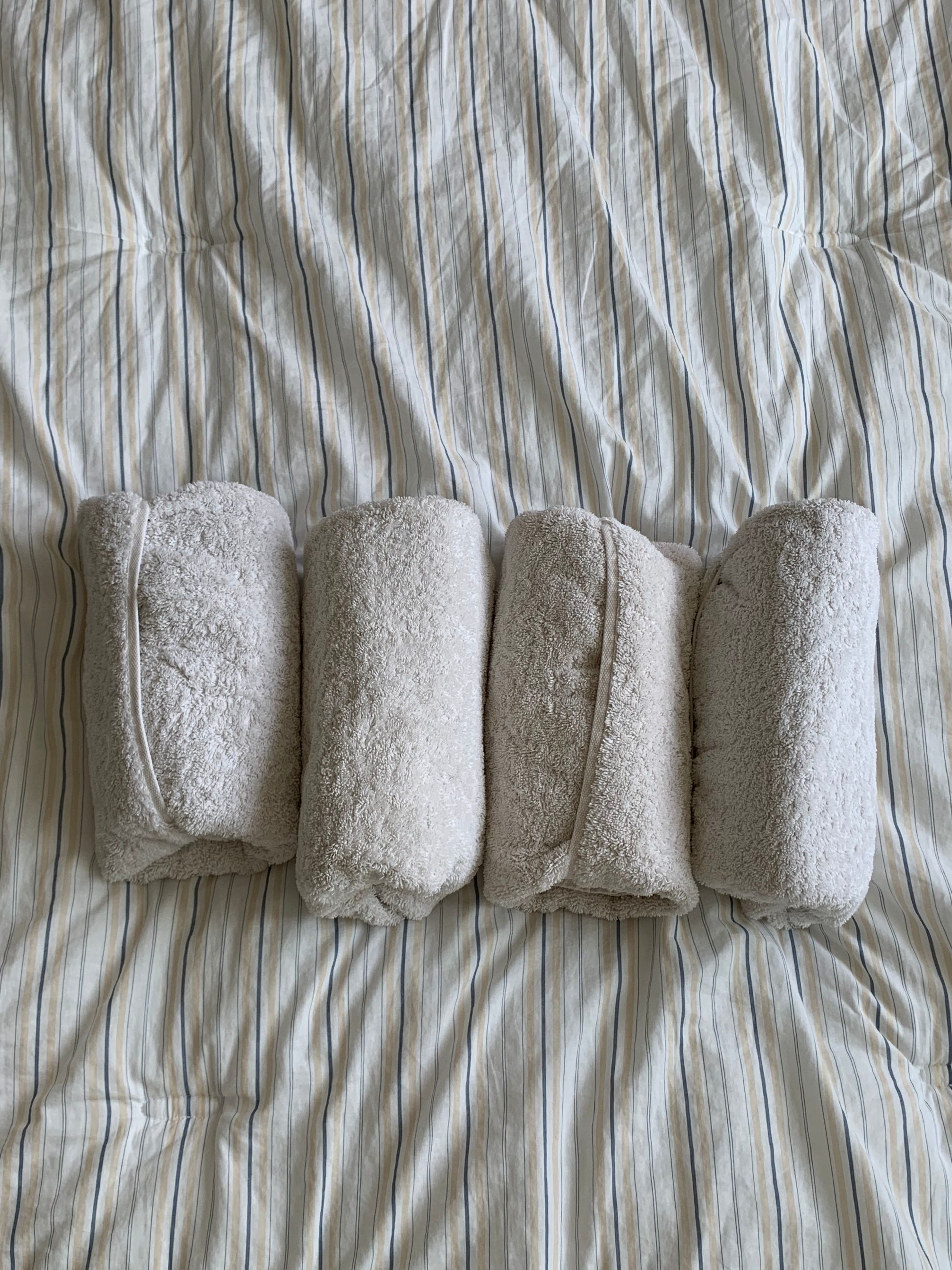 40s Combed Natural Cotton Stripe Towel user photo