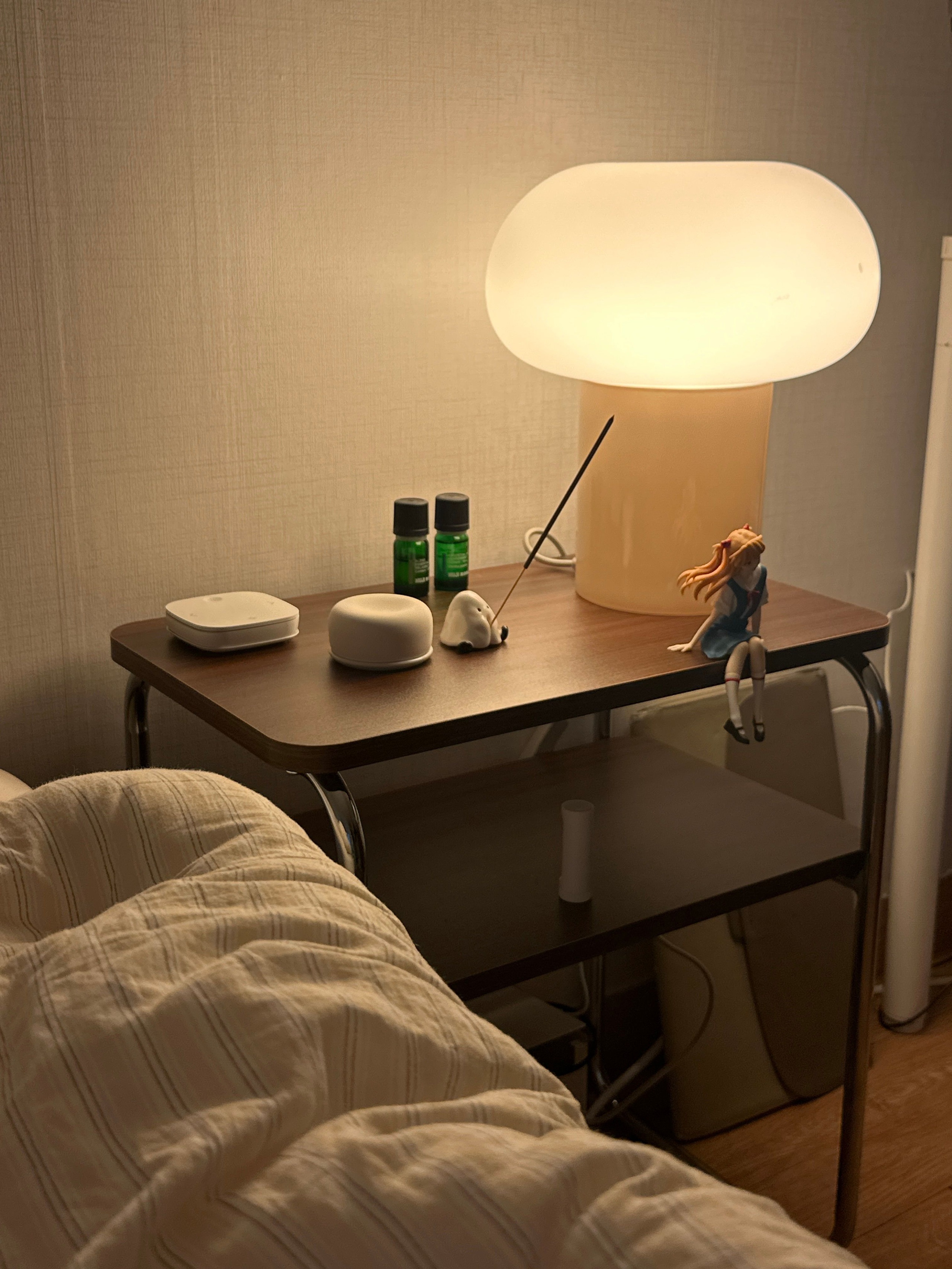 Mid-Century Wood & Chrome Side Table user photo