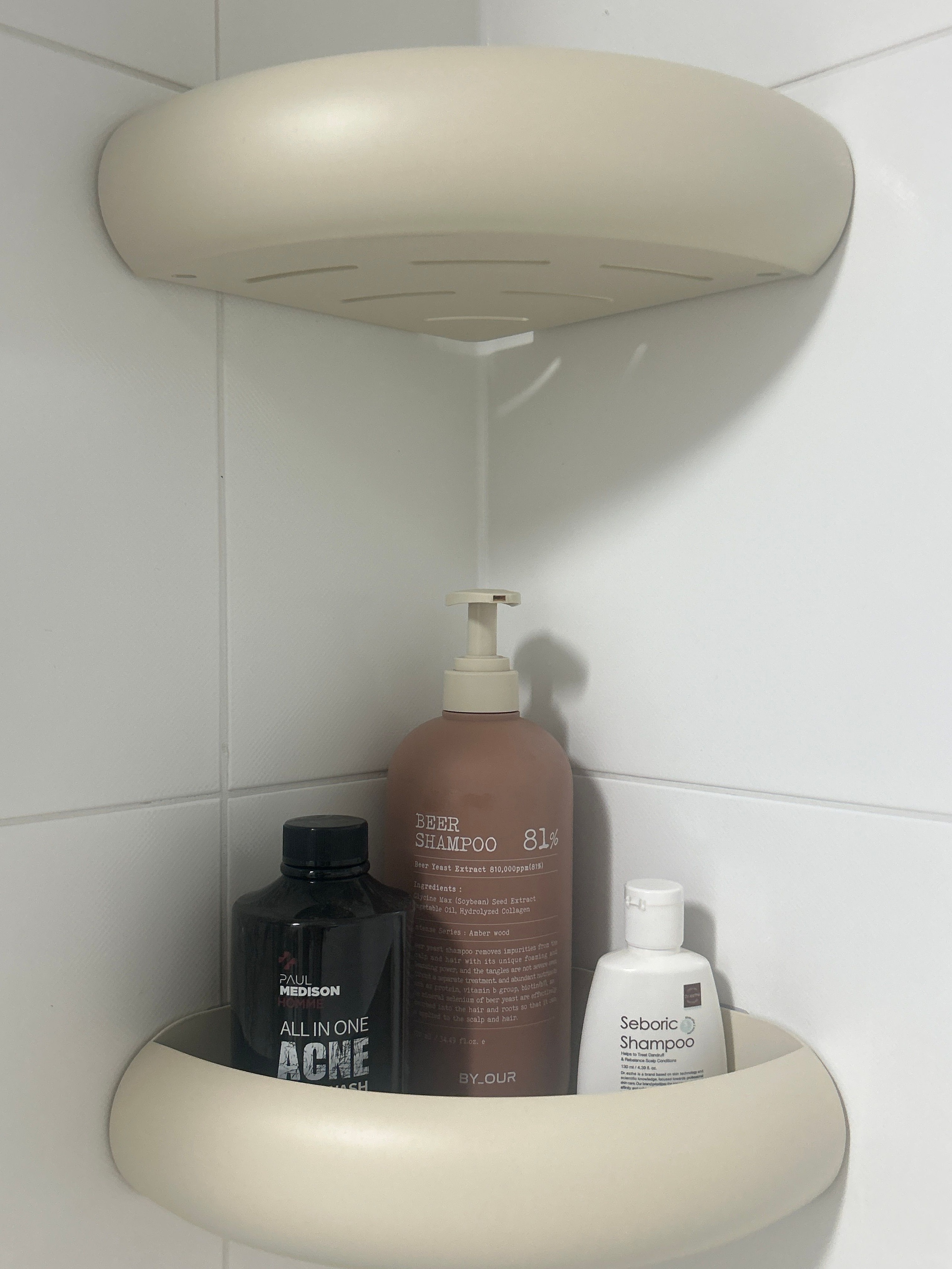 No-Drill Aluminum Bathroom Corner Shelf user photo