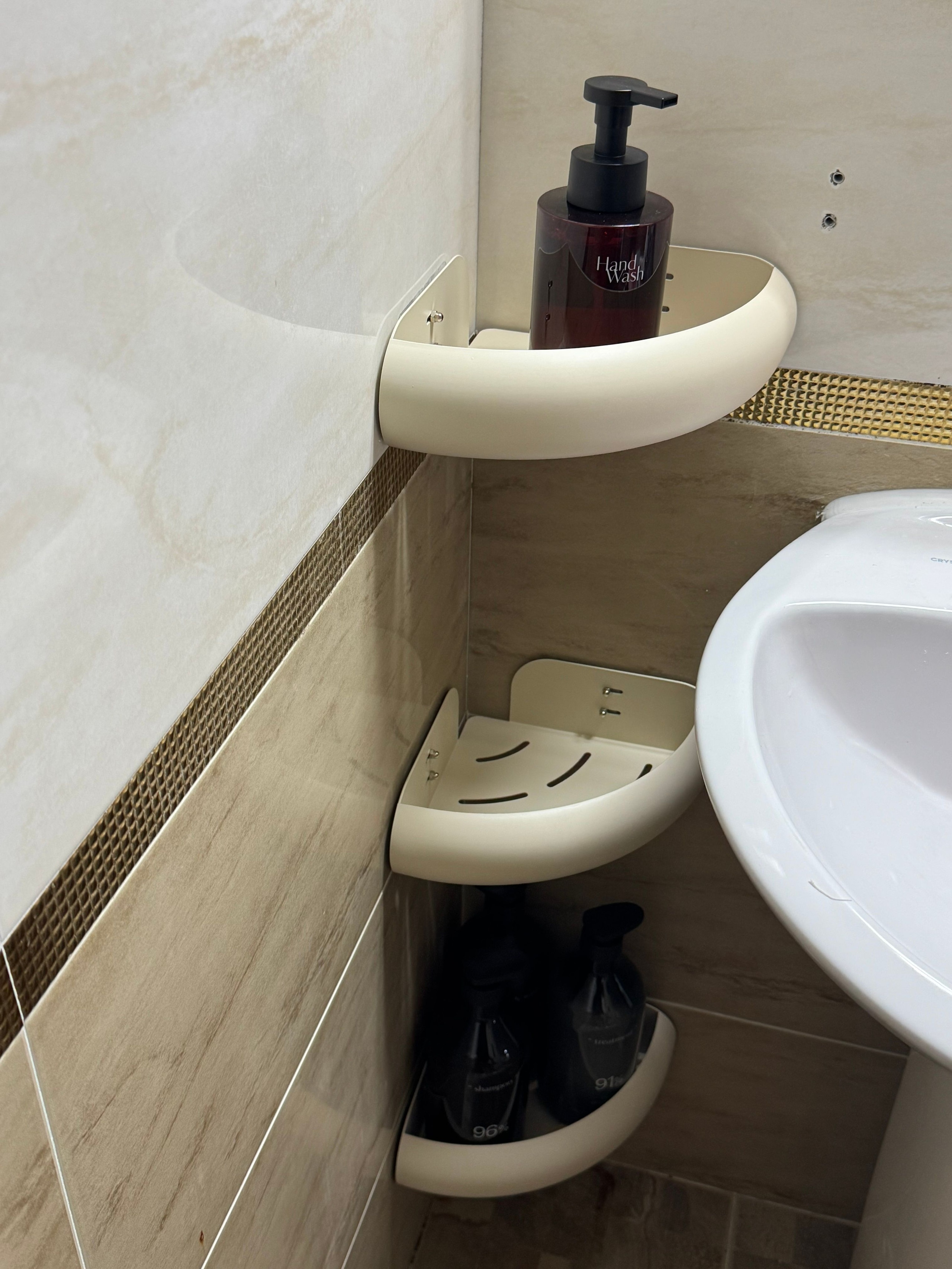 No-Drill Aluminum Bathroom Corner Shelf user photo
