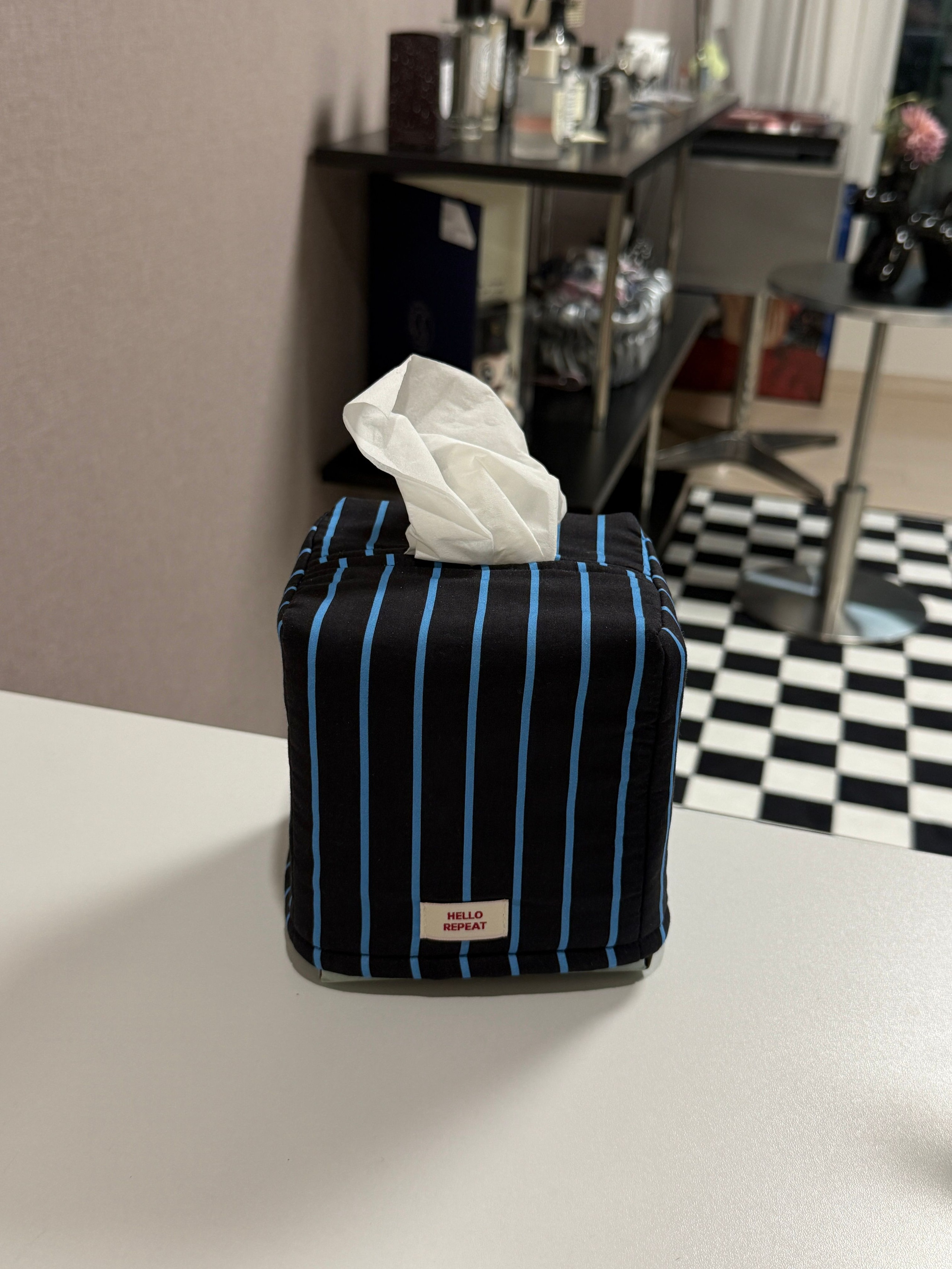 Stripe Quilted Square Tissue Box Cover user photo