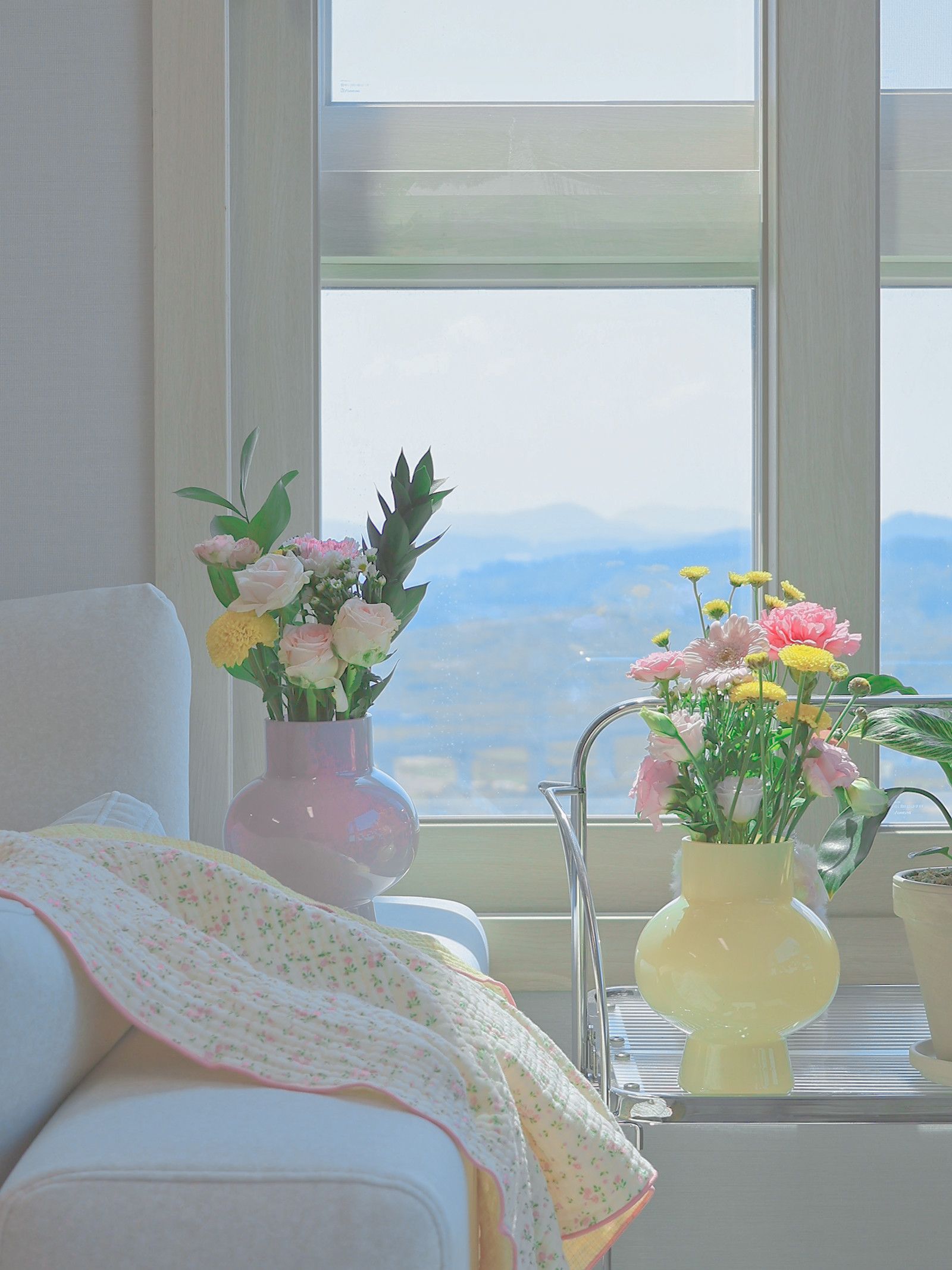 Small Floral Check 4-Layer Gauze Blanket user photo