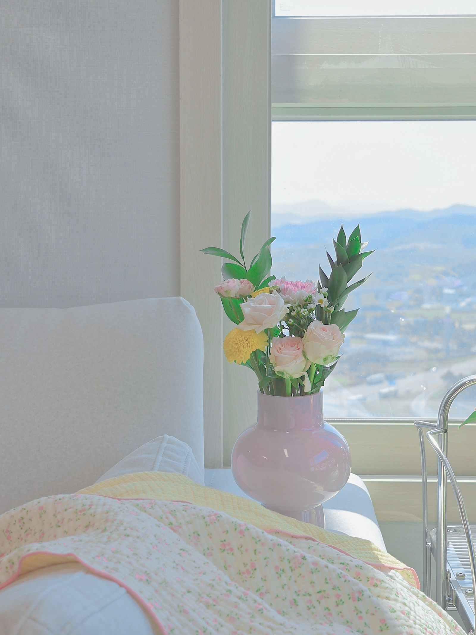 Small Floral Check 4-Layer Gauze Blanket user photo
