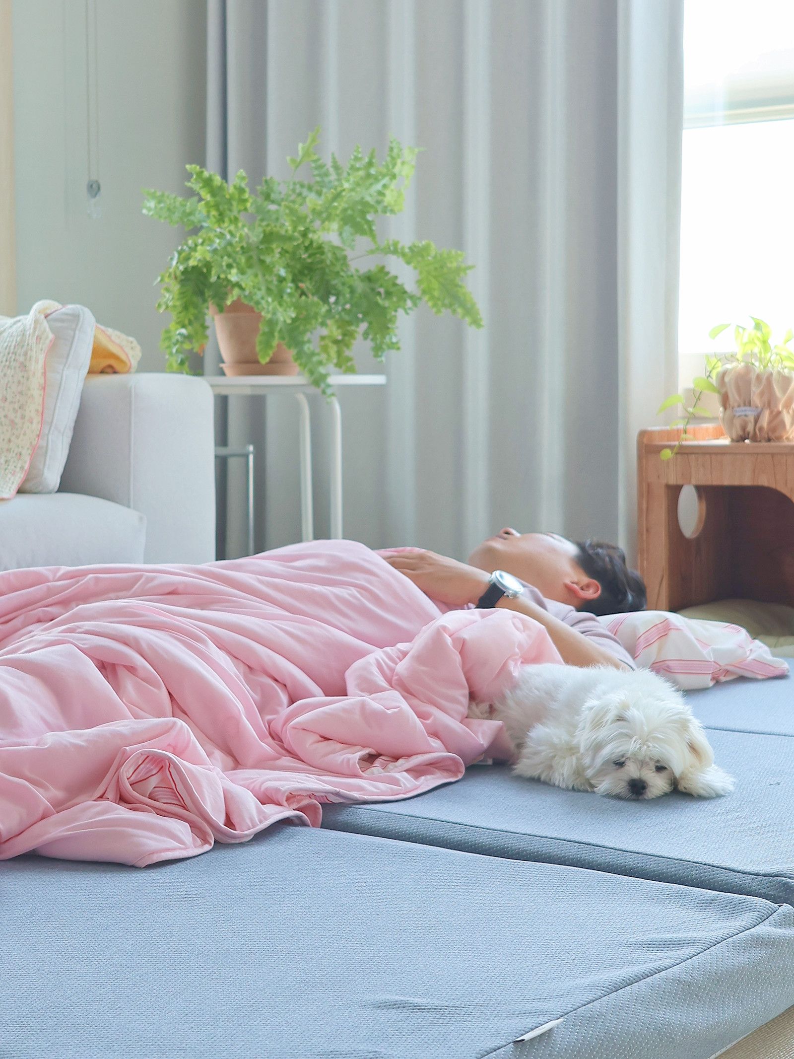 Small Floral Check 4-Layer Gauze Blanket user photo