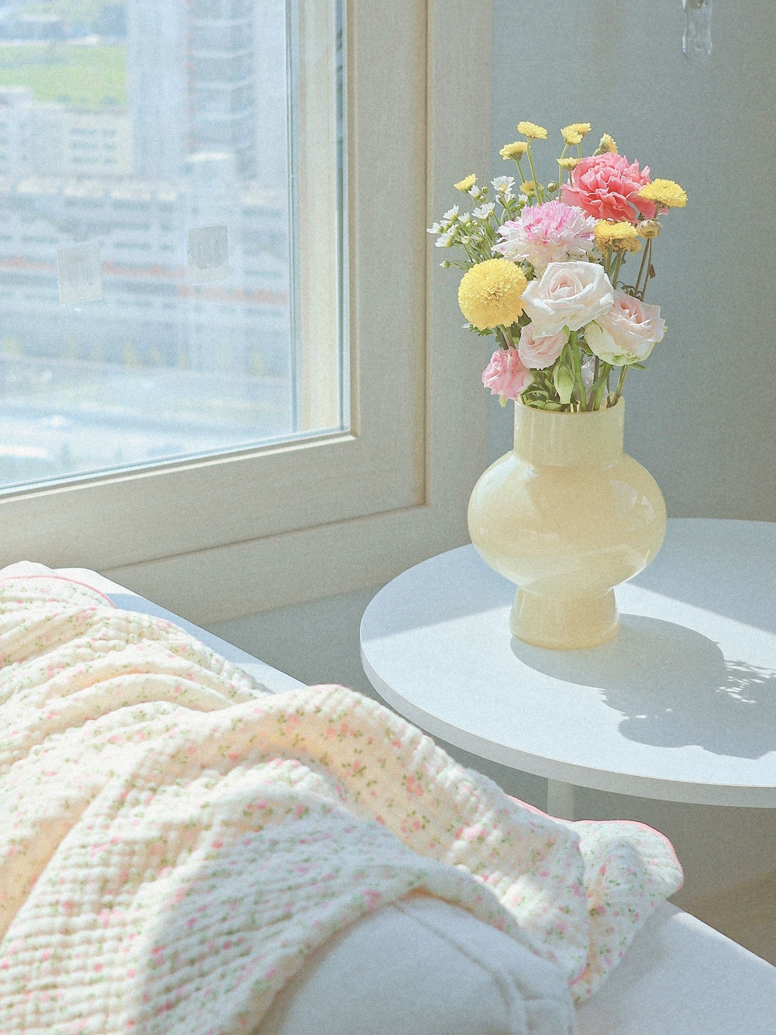 Small Floral Check 4-Layer Gauze Blanket user photo