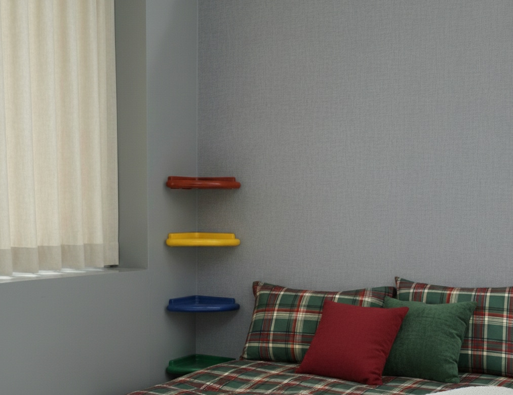 No-Drill Colorful Corner Shelf user photo