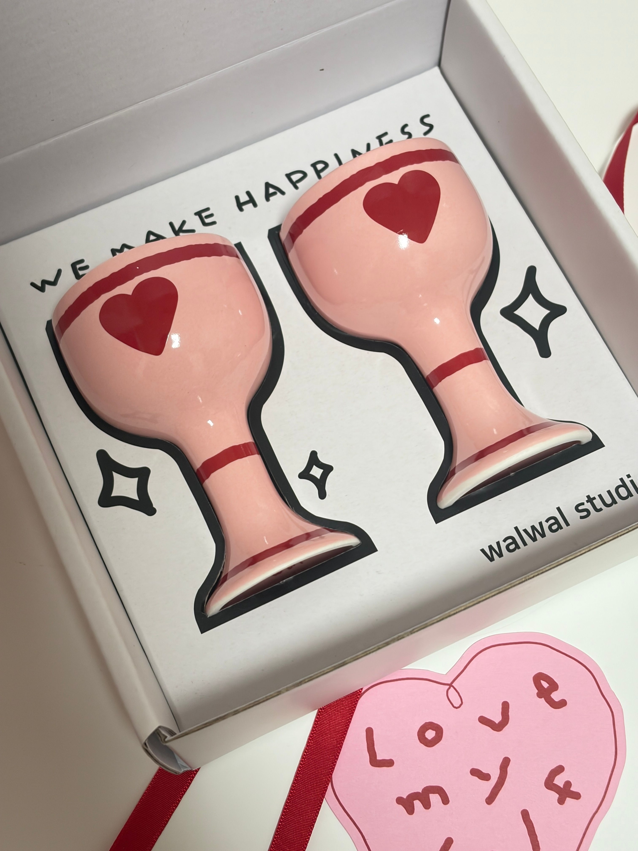 Pink Edition Ceramic Heart Mini Wine Glass user photo