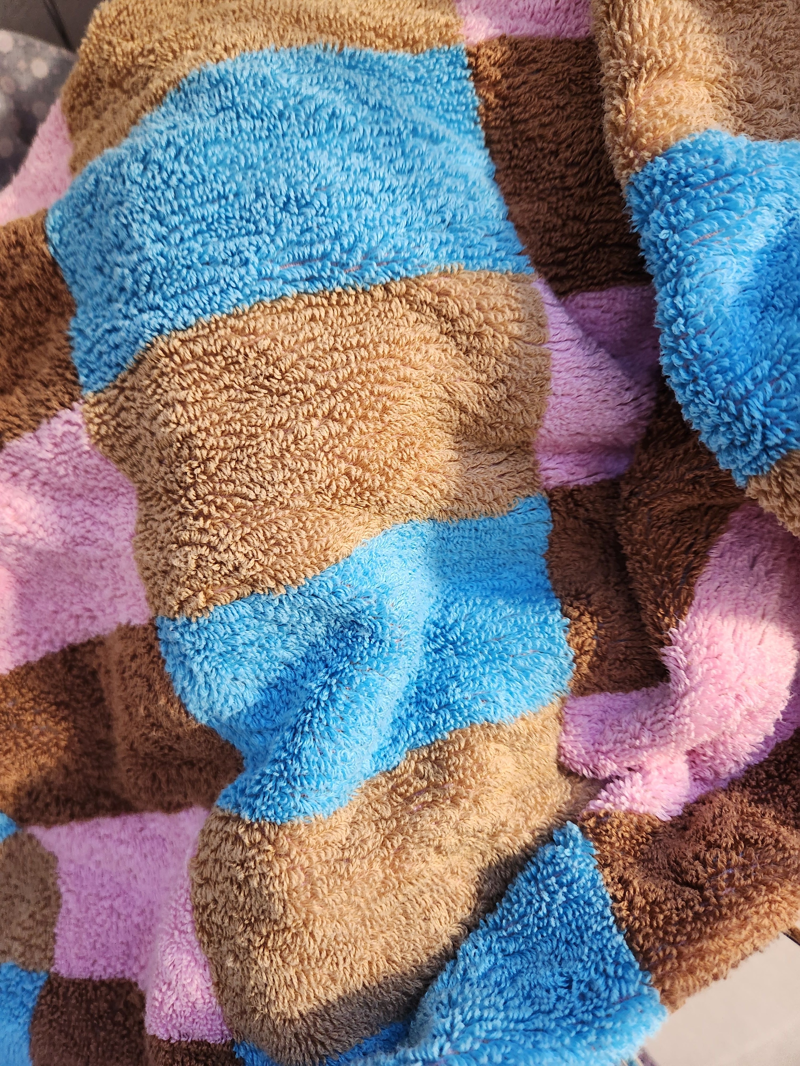 Warm Colorblock Check Hand Towel user photo