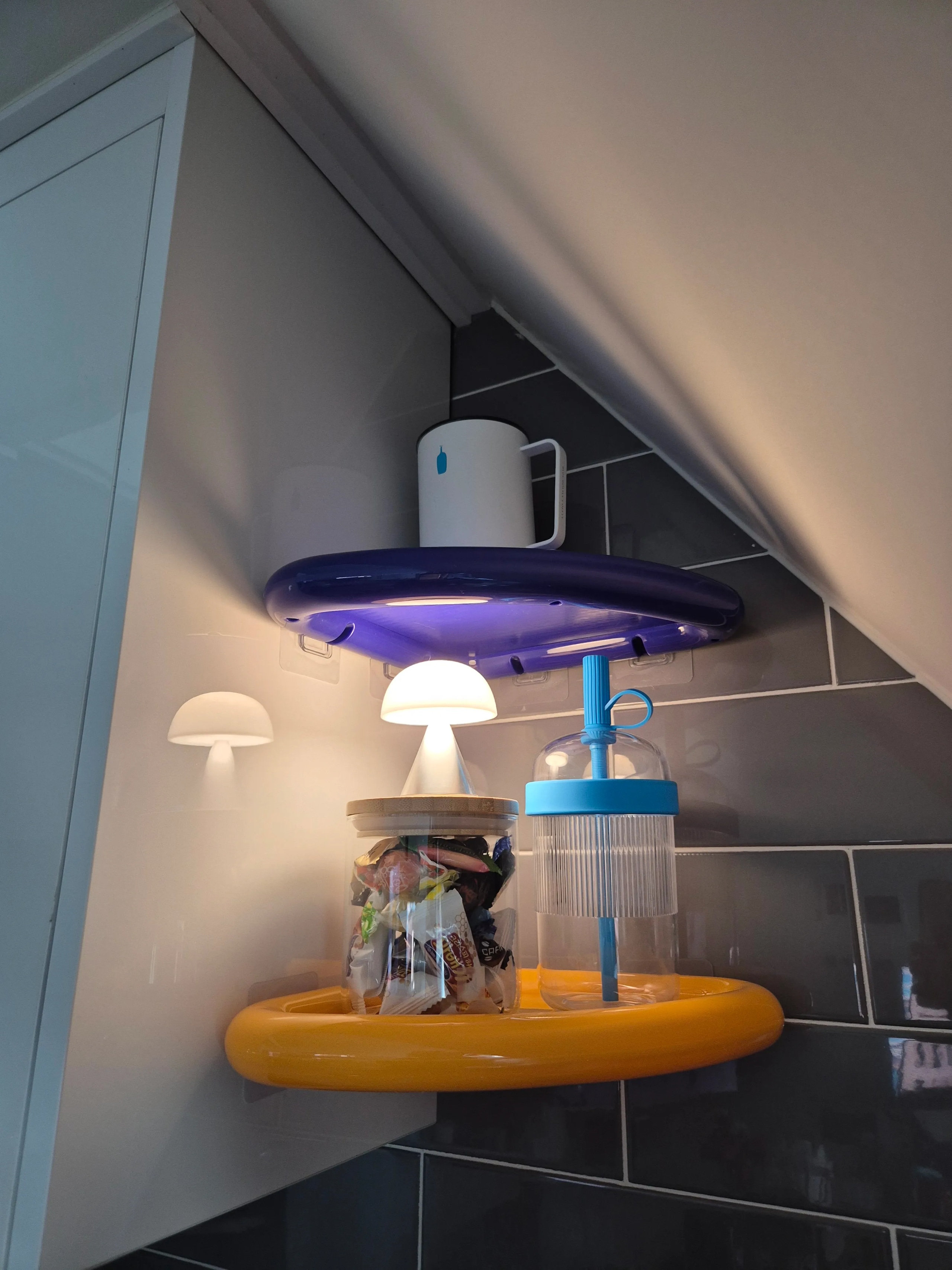 No-Drill Colorful Corner Shelf user photo