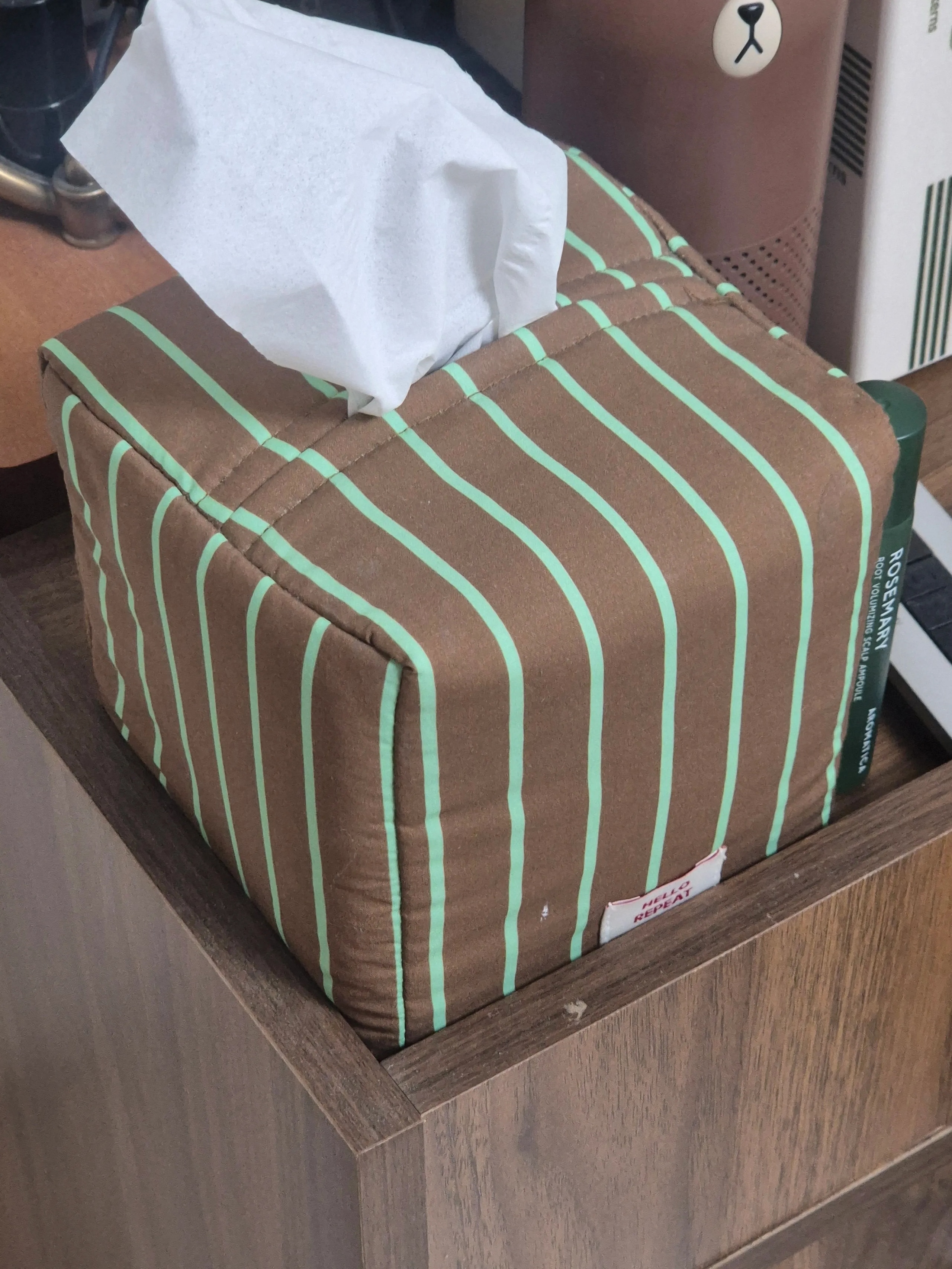 Stripe Quilted Square Tissue Box Cover user photo