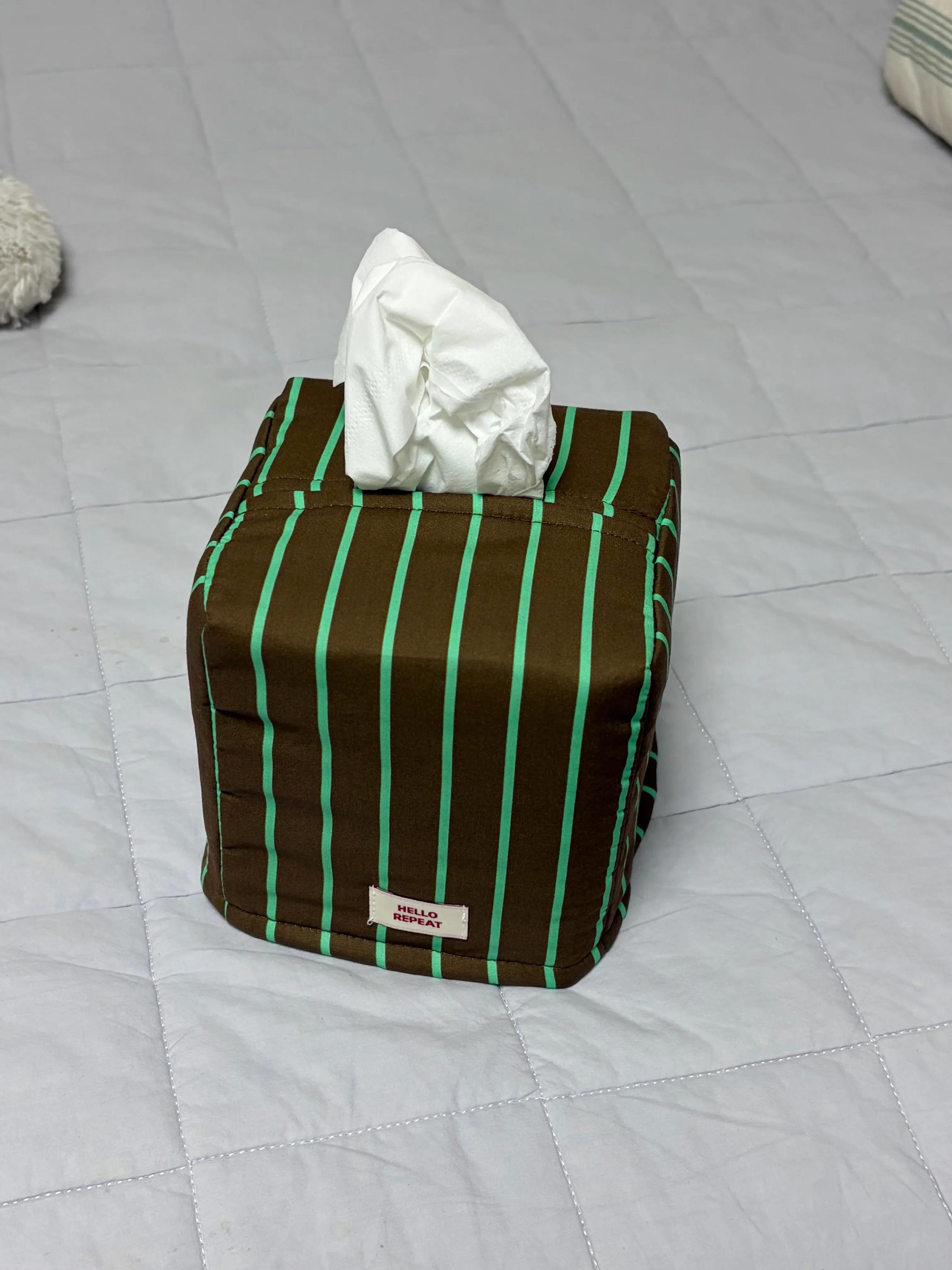 Stripe Quilted Square Tissue Box Cover user photo