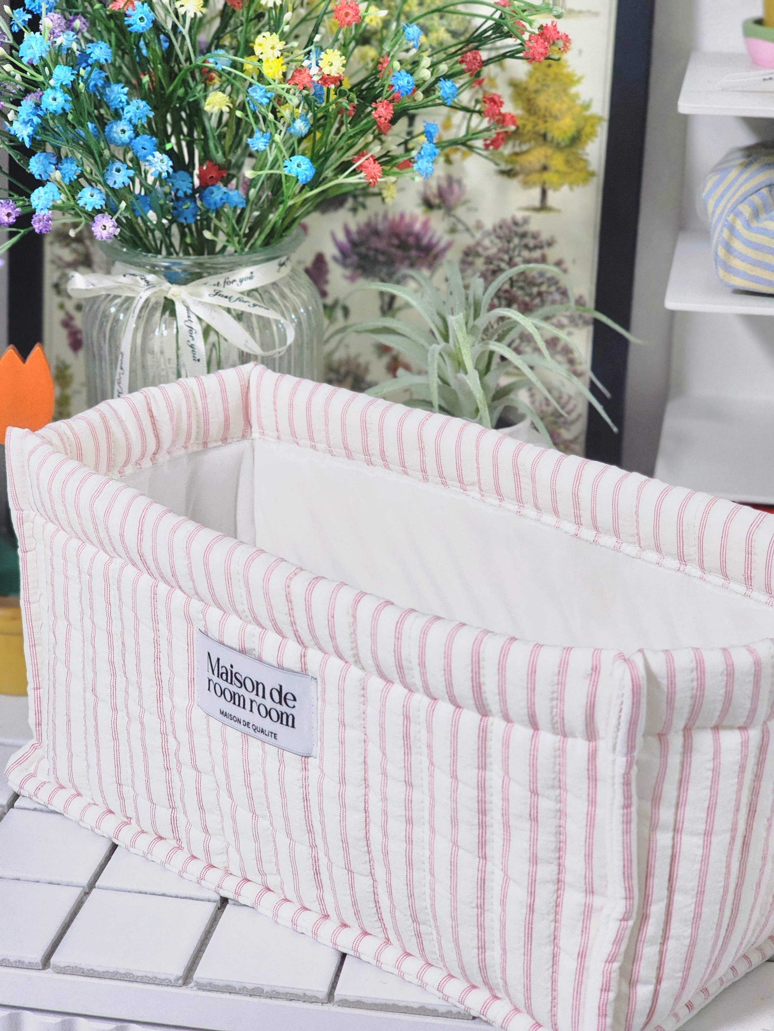 Striped Quilted Storage Basket user photo