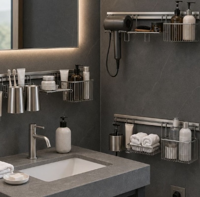 Modular Wall Rail Storage Organizer user photo