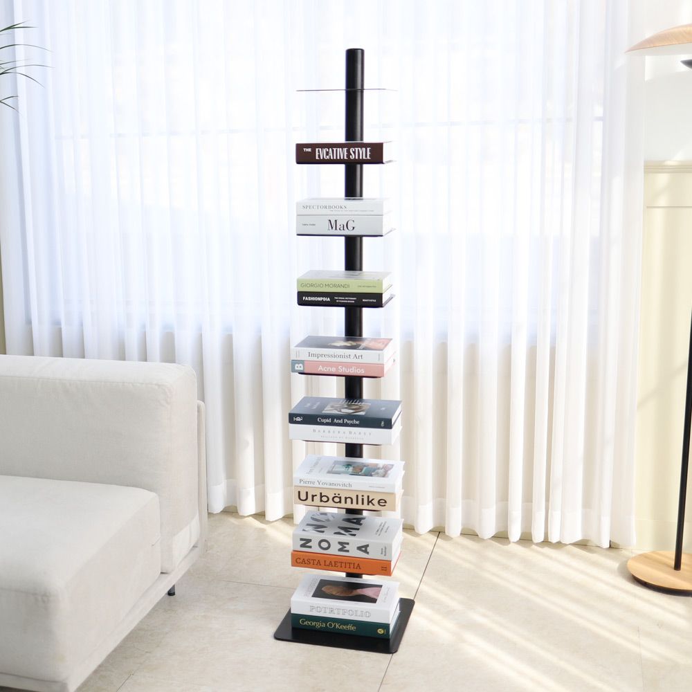 TREESTORE 回転式 ブックタワー 8段［3色］ イエロー ホワイト