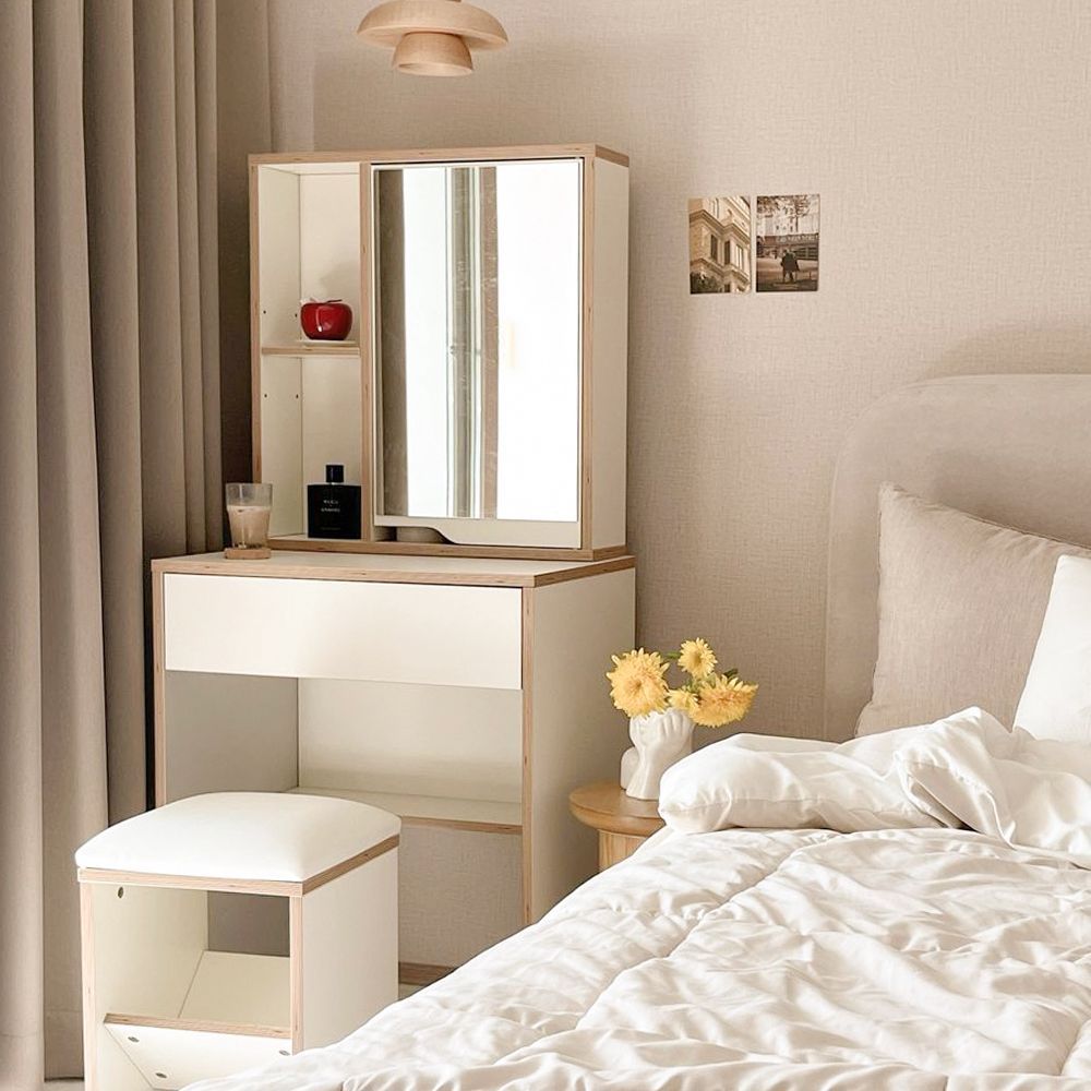 SOFSYS MAJOR ミラー収納 ドレッサー［3色］ ホワイト 加工木材 高さ