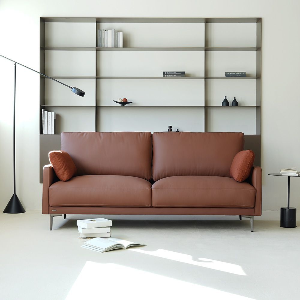 sysdesign kean 天然皮革 3人掛け ソファ［2色］ ブラウン 本革 奥行き