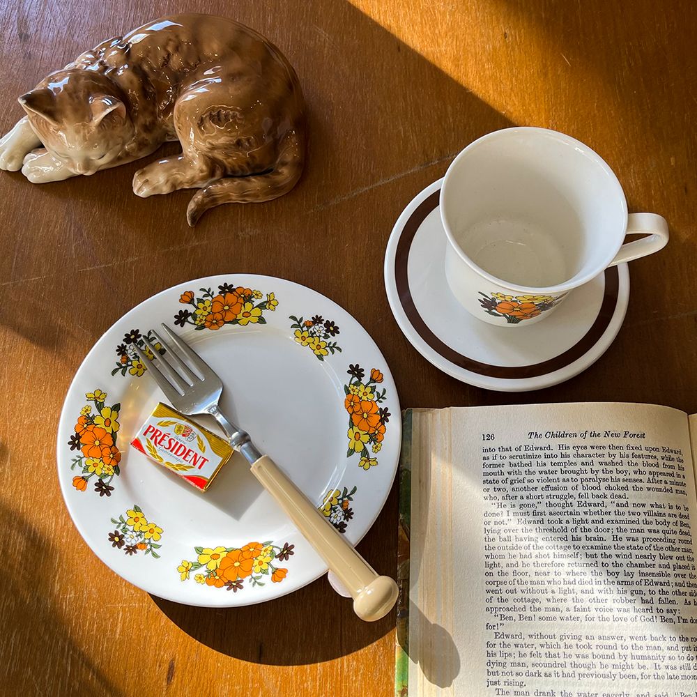 1537 プレート S ver.2 Vintage bouquet イエロー 陶磁器・セラミック