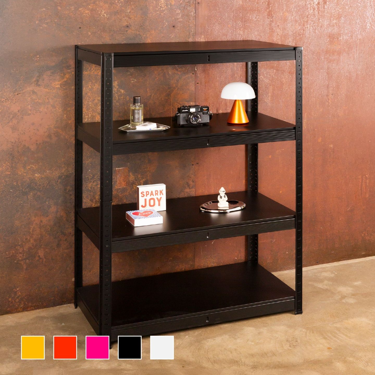 wvym スチール ラック 3段 80cm［5色］ ホワイト イエロー ブラック