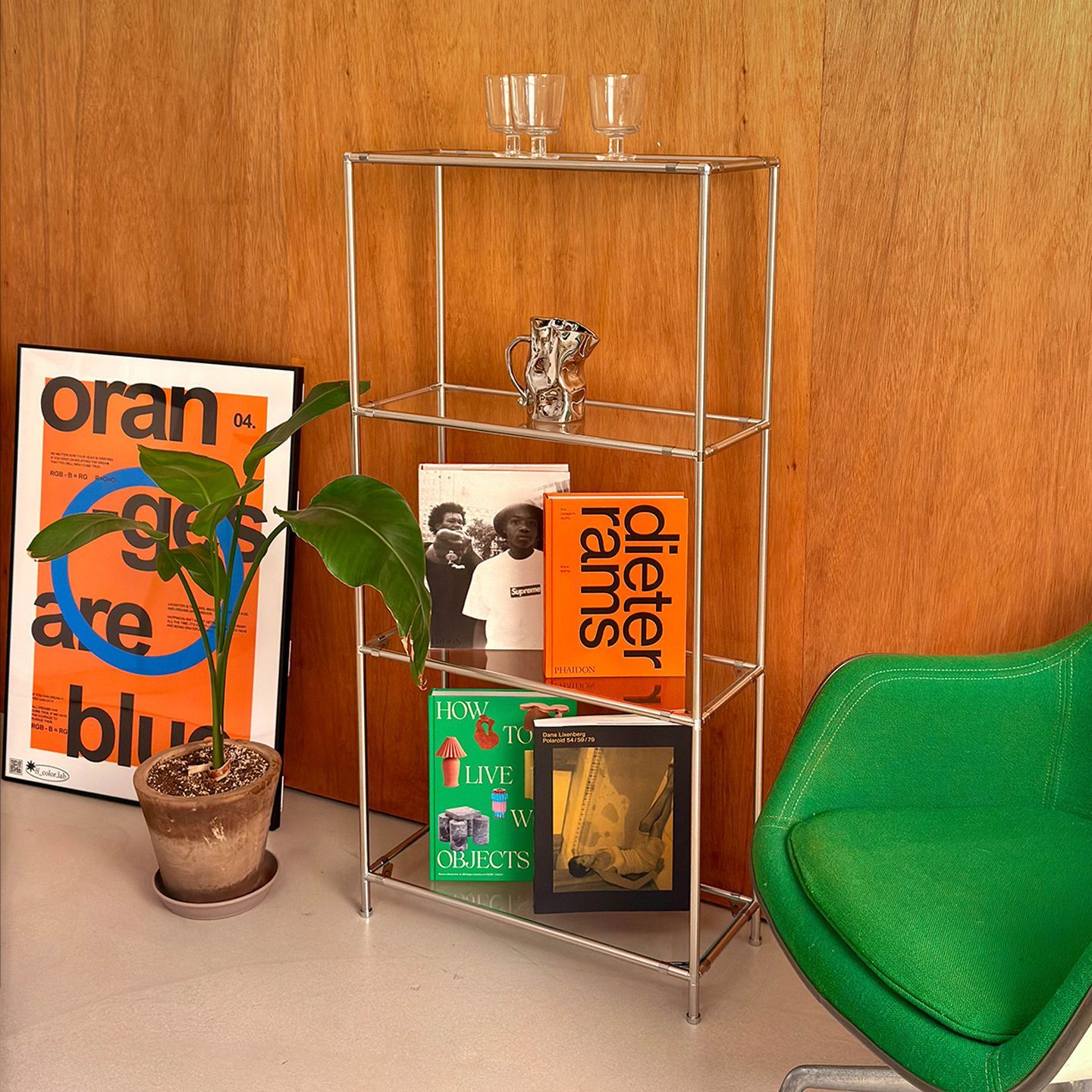 ff_color.lab D-4 モジュール ラック 4段 透明 ガラス 幅 60cm 高さ