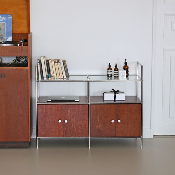 The Frigg 2列 モジュール ラック 480 下段 両開きドア型 ダーク