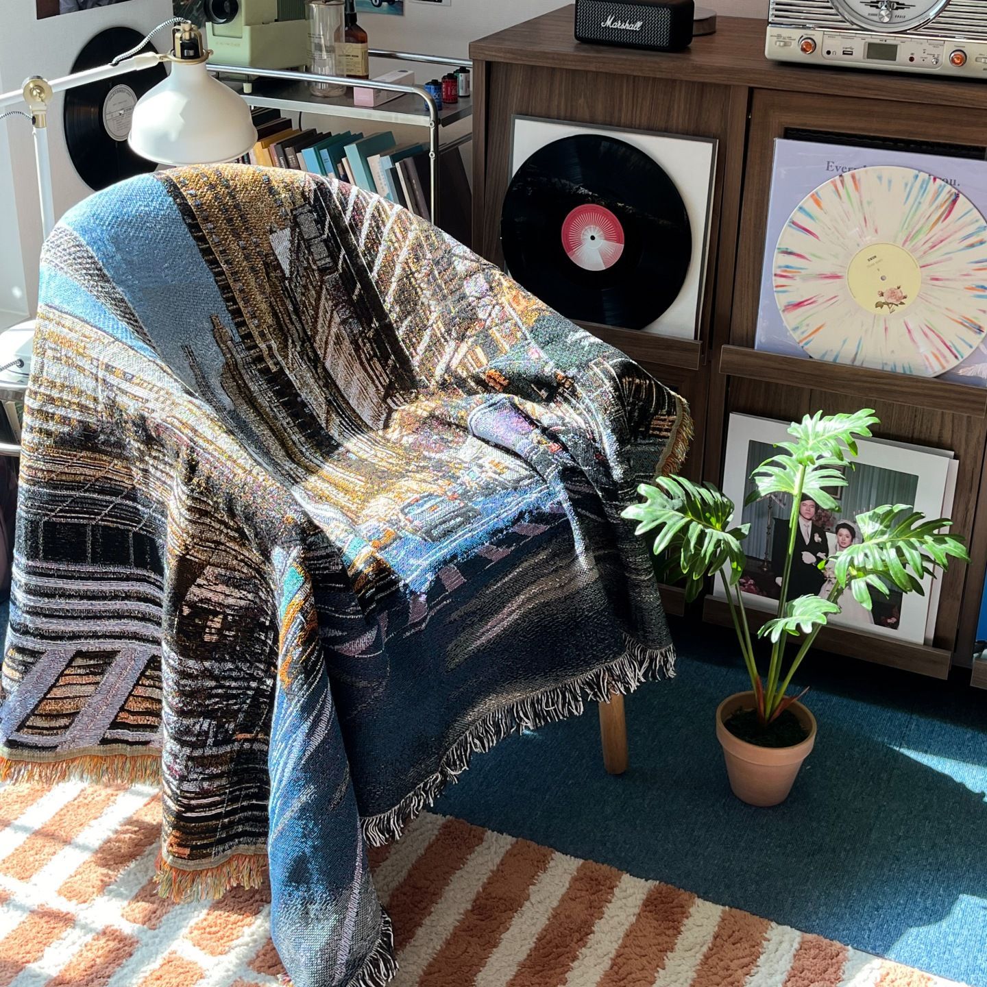 Frewool 壁掛けブランケット［3種］ ブルー サイズ（横） 135cm 洗濯機