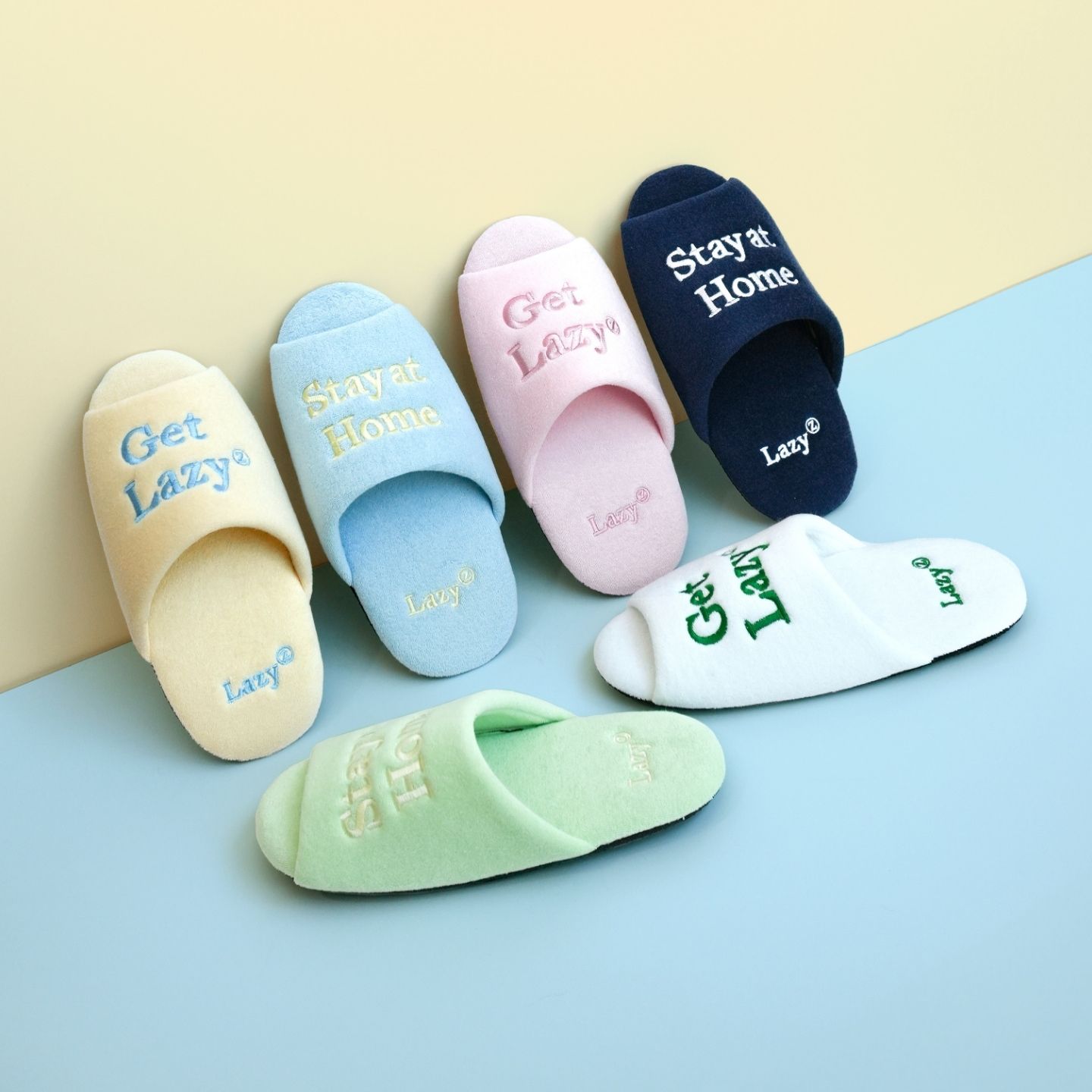 Lazyz ルームシューズ［6色・2サイズ］ ネイビー ピンク ホワイト 