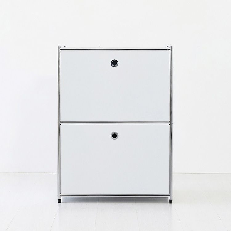 MARKET B SIMPLIE 1x2 収納棚 2ドア ホワイト スチール 奥行き 40cm 高
