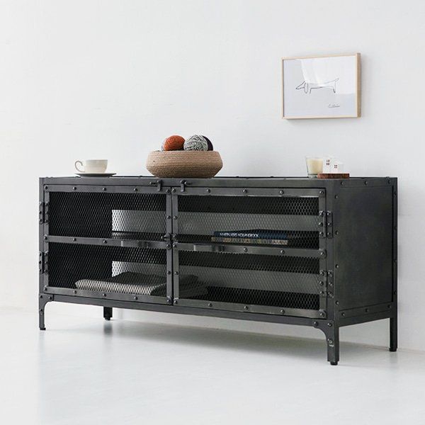 MARKET B PECRE キャビネット ブラック スチール 高さ 57cm 奥行き