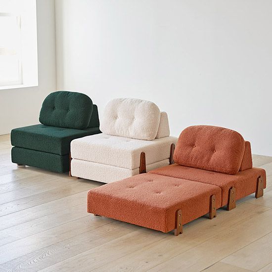 ROOM&HOME BOUCLE ROUND 1人掛け ソファ［3色］ ベージュ グリーン