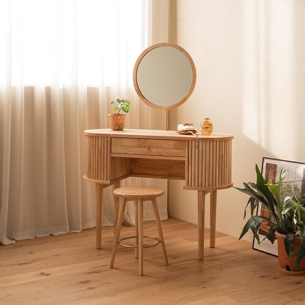 RETROHOUSE Hesse ウッド ドレッサーセット ベージュ 無垢材 高さ