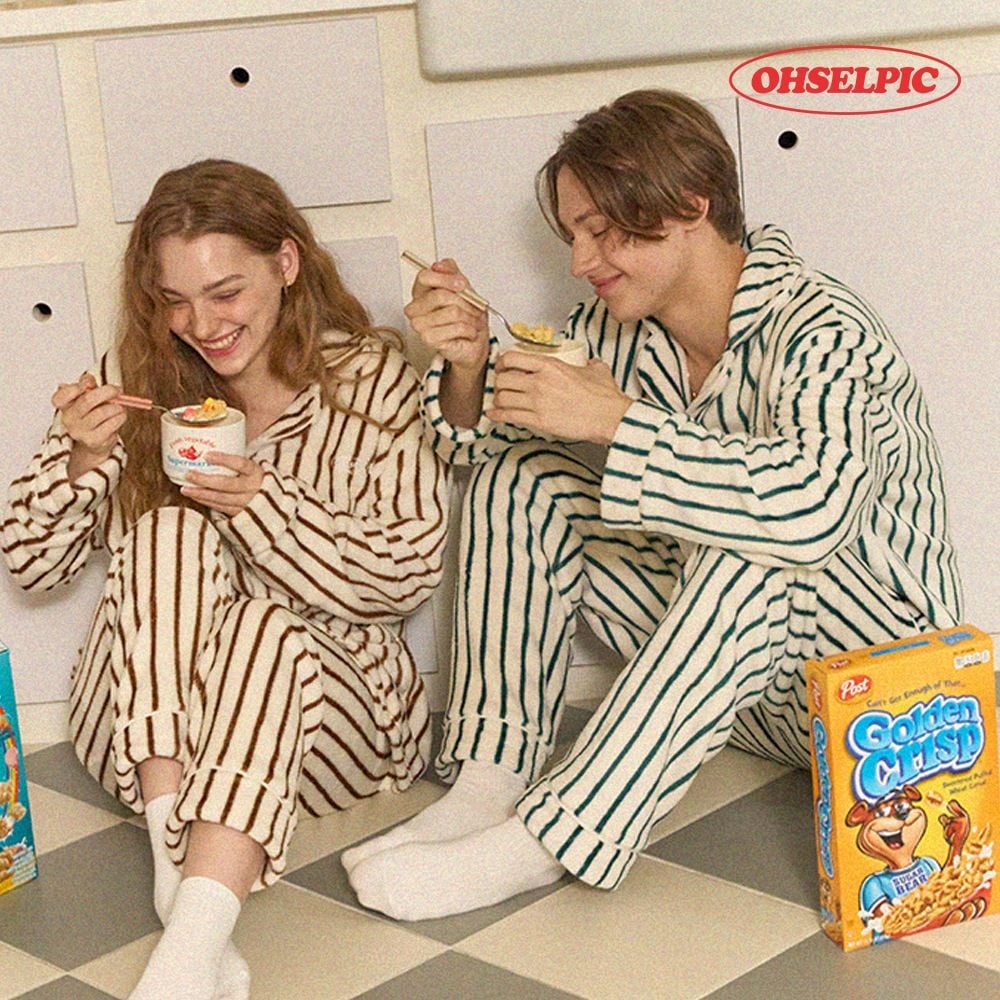 OHSELPIC STRAIPE パジャマセット［4色・3サイズ］ ネイビー レッド