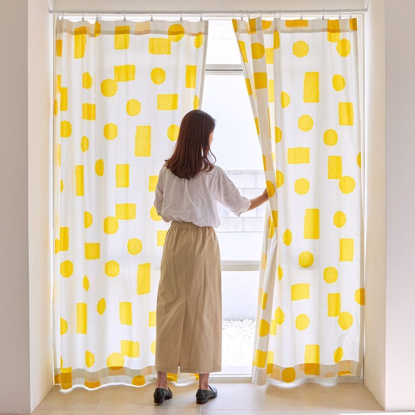 WARMGREY TAIL CORN カーテン［2サイズ］ イエロー サイズ（横） 140cm