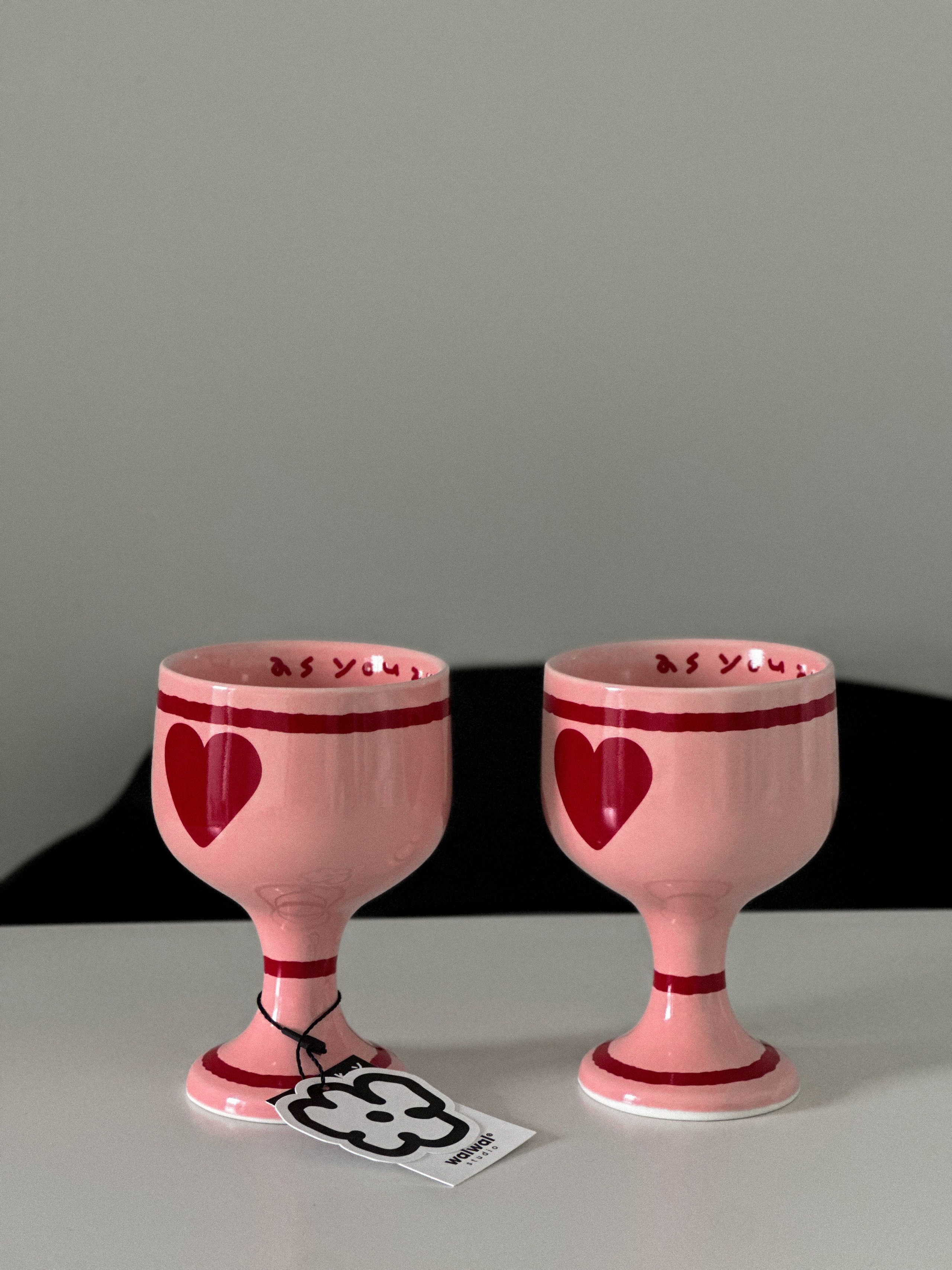 Pink Edition Ceramic Heart Wine Glass user photo