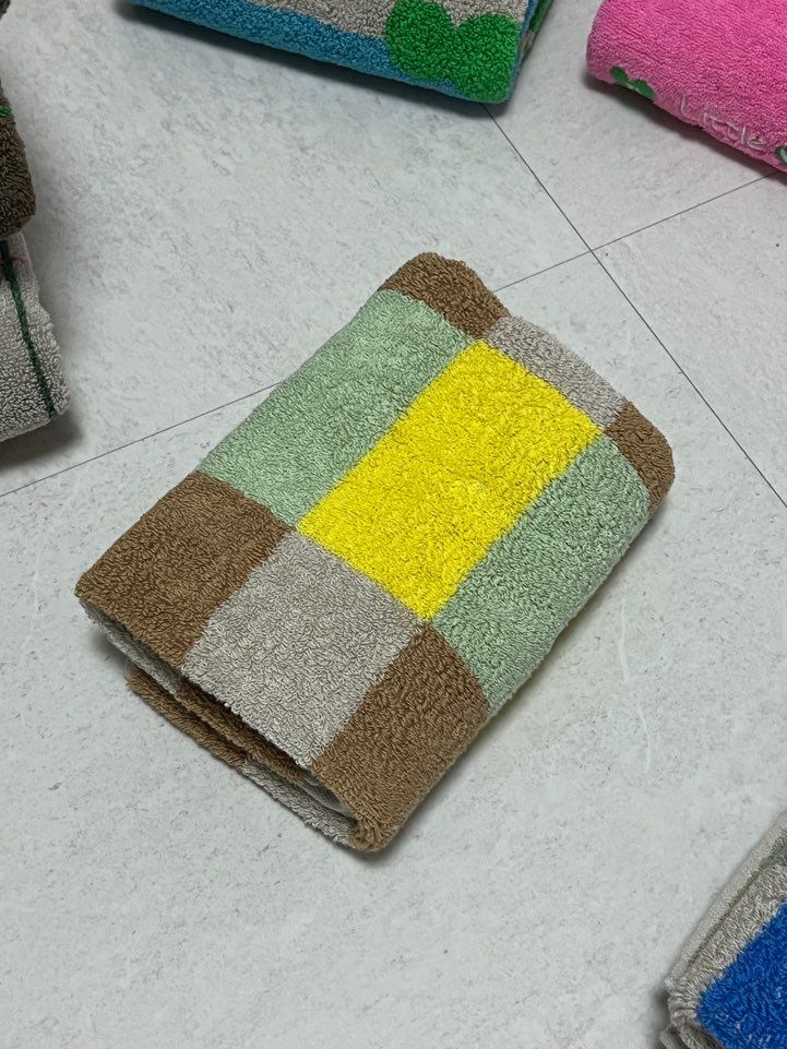 Warm Colorblock Check Hand Towel user photo