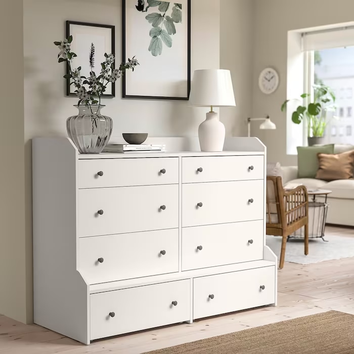 IKEA HAUGA 8-drawer dresser (2 colors) | Storage Drawers