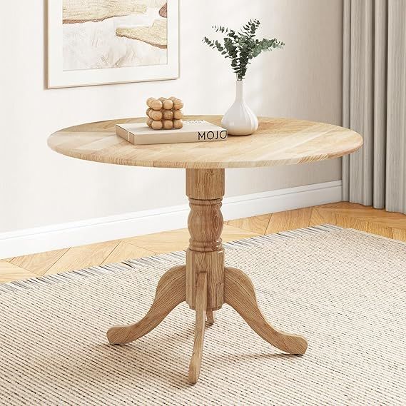 Worldmarket Jozy Round Weathered Gray Wood Drop Leaf Dining Table