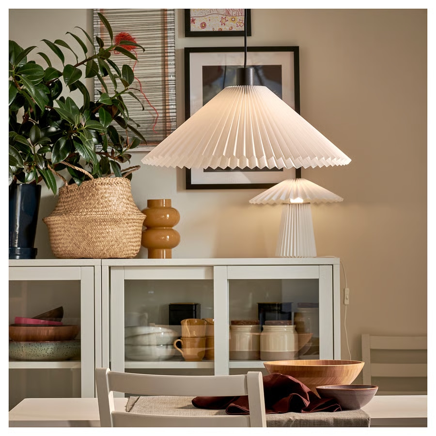 IKEA KUDDLAVA Pendant Lamp Shade | Pleated shade Scandinavian