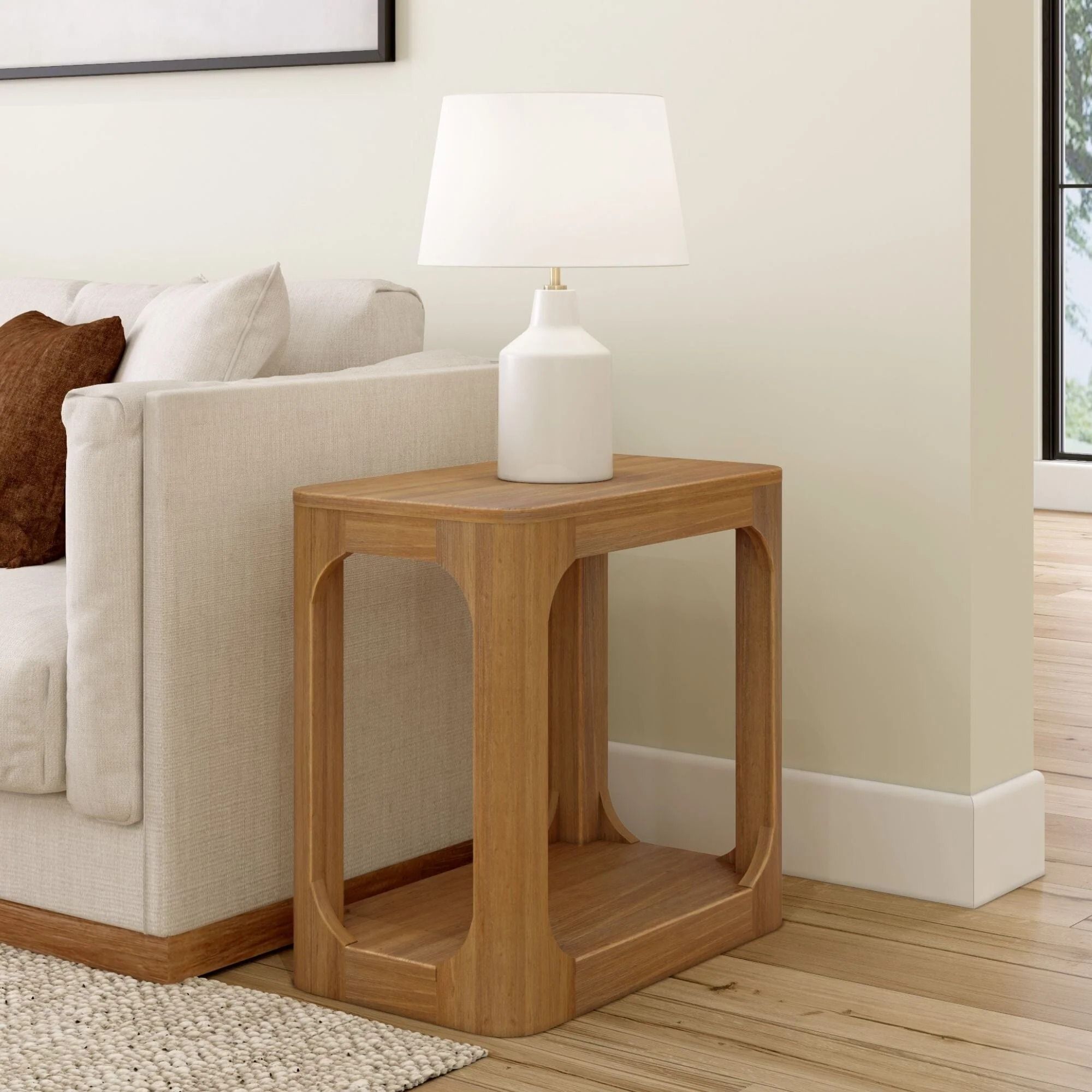 Casagear Modway Silas Round Wood Side Sofa End Table | Coffee